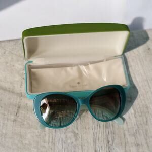 New KATE SPADE EMERY/S Teal Aqua Plastic Cat Eye Women's Sunglasses rare